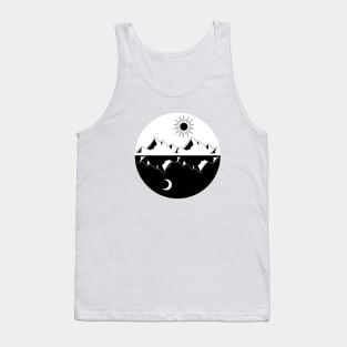 Sun and Moon in Black and White Tank Top